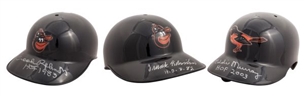 Baltimore Orioles Hall of Famers Signed Helmet Collection (3)    